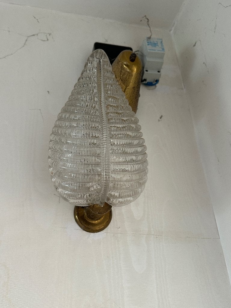 Wandlamp vintage Iridescent Murano, Ophalen, Gebruikt, Glas, Wandlamp