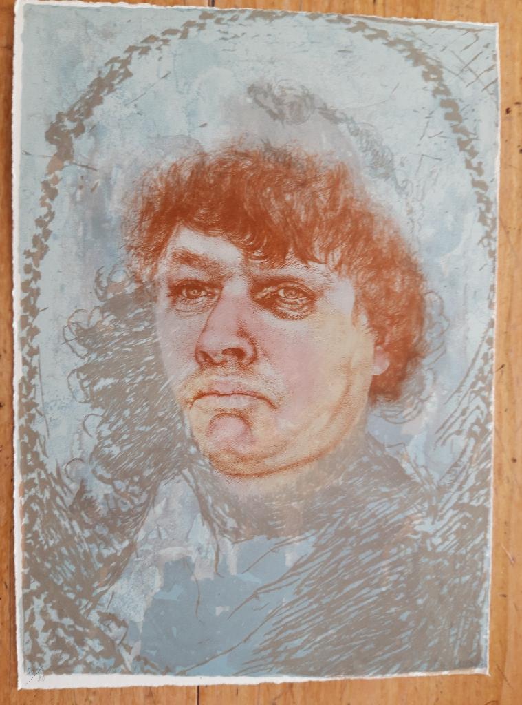 Reiner Schwarz, Autoportrait, Lithographie, Antiquités & Art, Art | Lithographies & Sérigraphies, Enlèvement ou Envoi