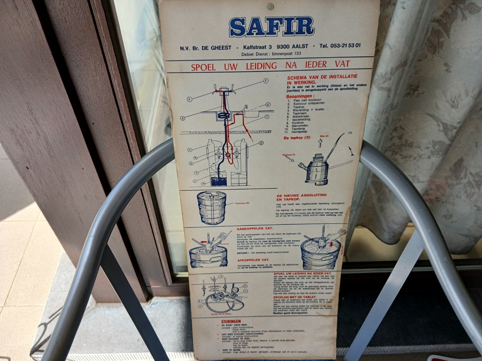 SAFIR, AANLEG BIERVAT, Verzamelen, Ophalen, Gebruikt, Reclamebord, Plaat of Schild