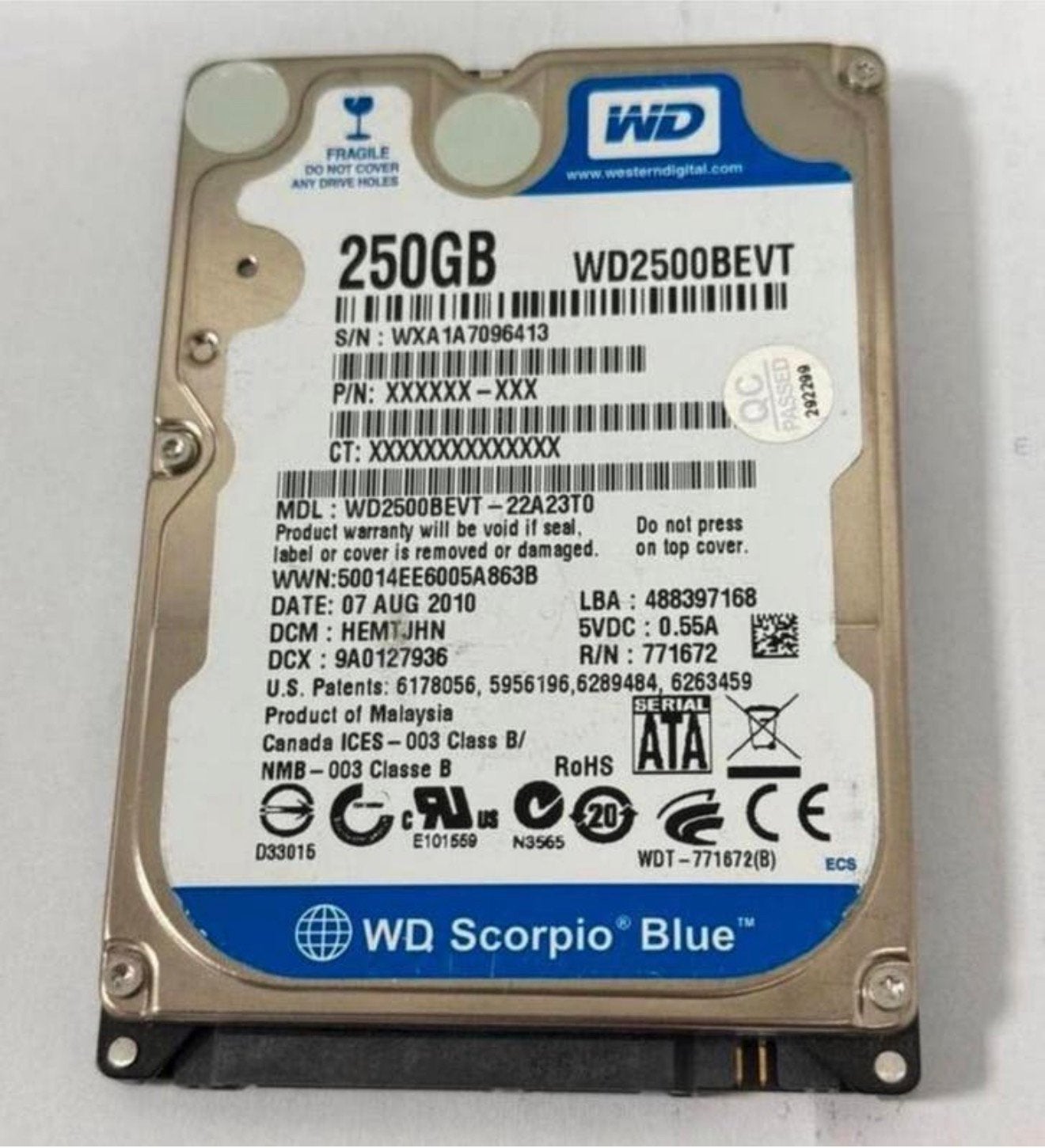 250GB SATA 2.5" HARD DISK DRIVE HIGH SIERRA 10.13.6 MACBOOK, Computers en Software, Harde schijven, Ophalen of Verzenden, Zo goed als nieuw