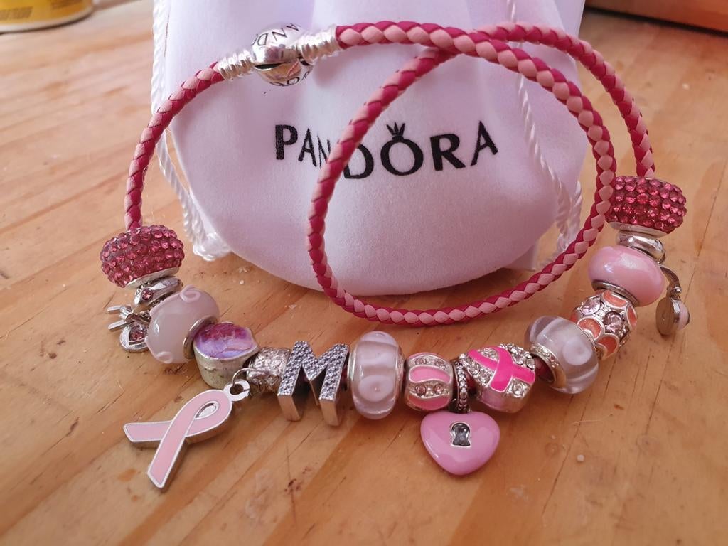 Bracelet Pandora, Enlèvement ou Envoi, Rose, Cuir