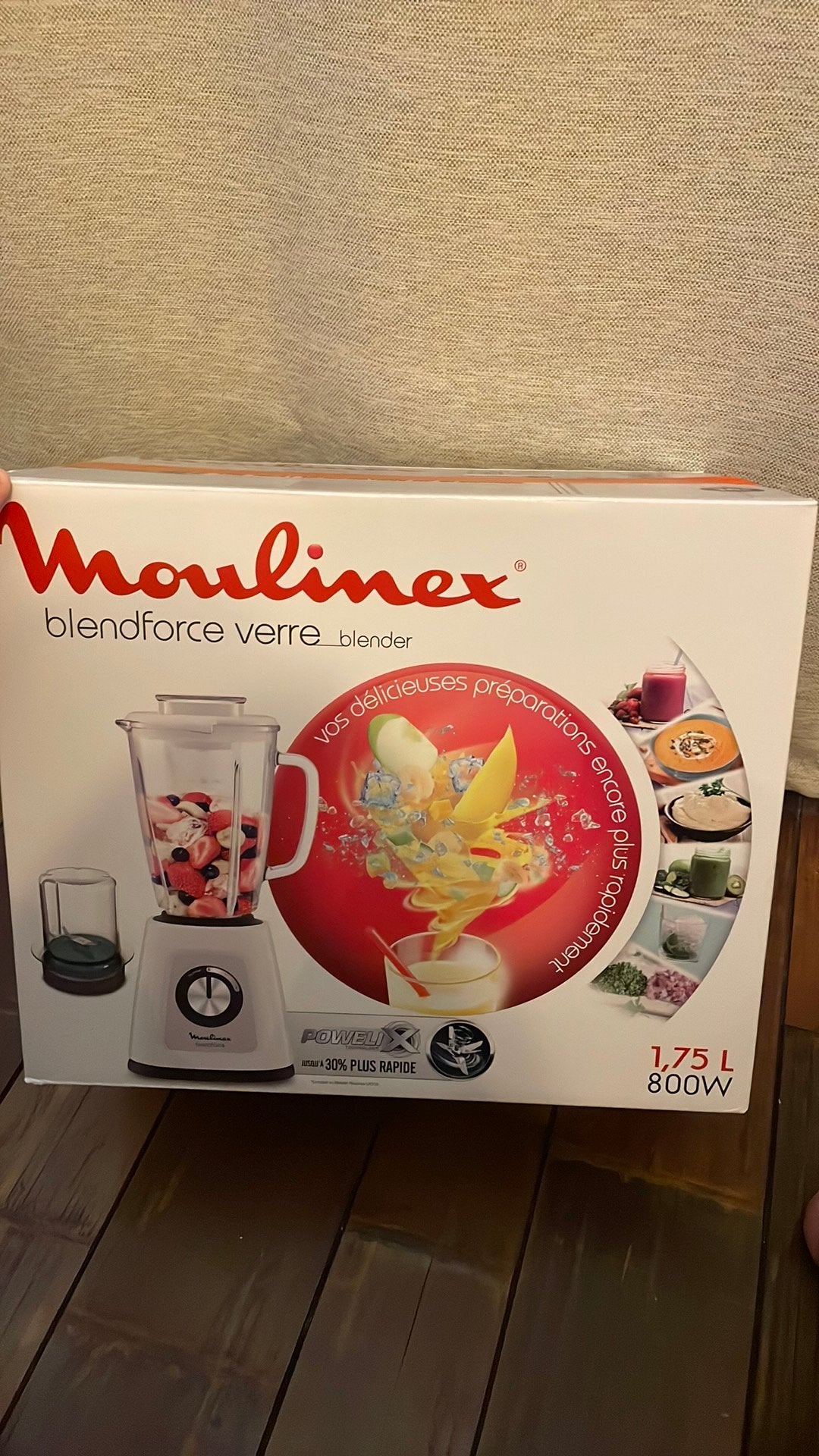 Blender + mini hachoir, Bol en verre de 1.75 L, Résiste au lave-vaisselle, Comme neuf, Enlèvement, 1 à 2 litres