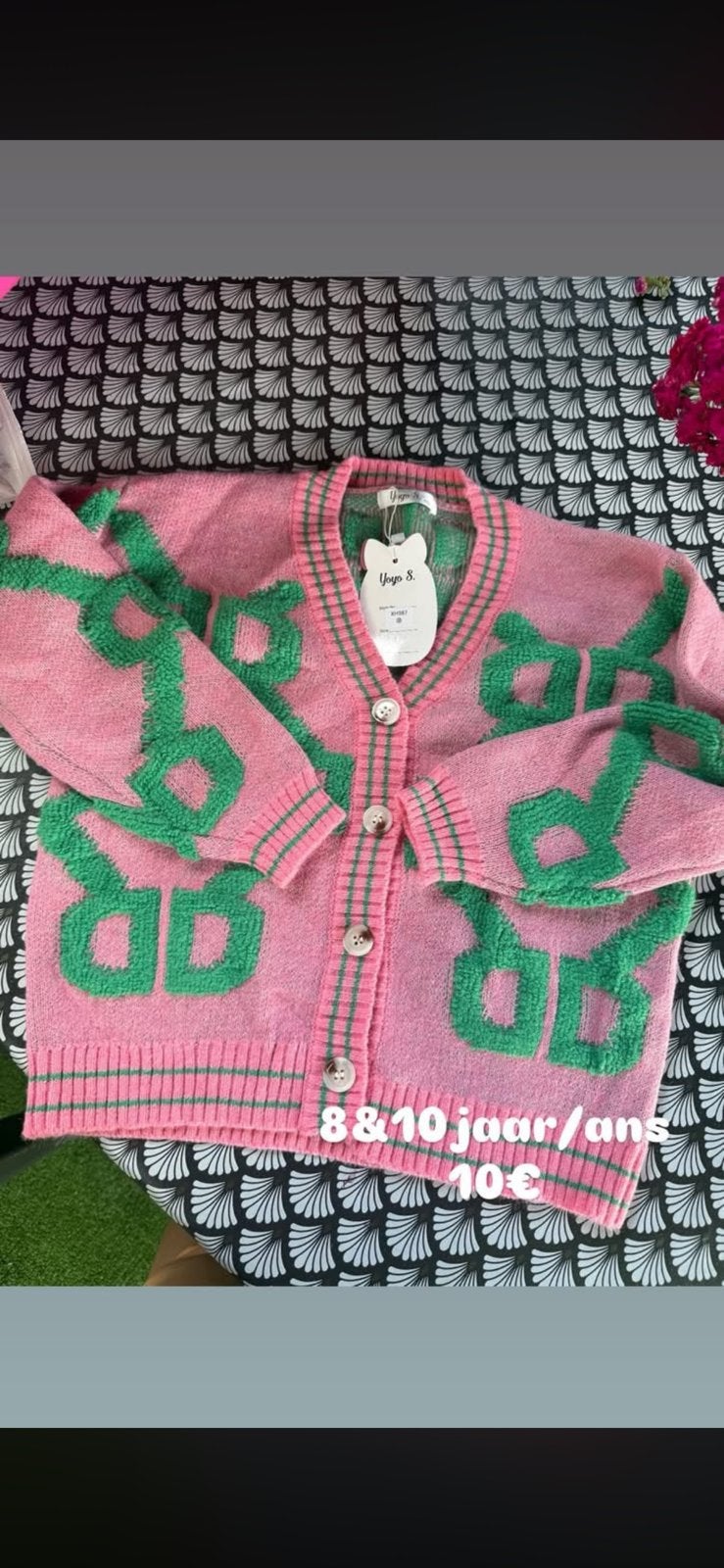 Gilet 8jaar roos met groen nieuw, Kinderen en Baby's, Verzenden, Nieuw, Meisje, Jas