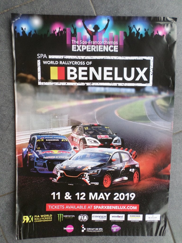 Spa world rallycross of Benelux - affiche 60x40 - 2019, Enlèvement ou Envoi, Rectangulaire vertical, A1 jusqu'à A3, Utilisé