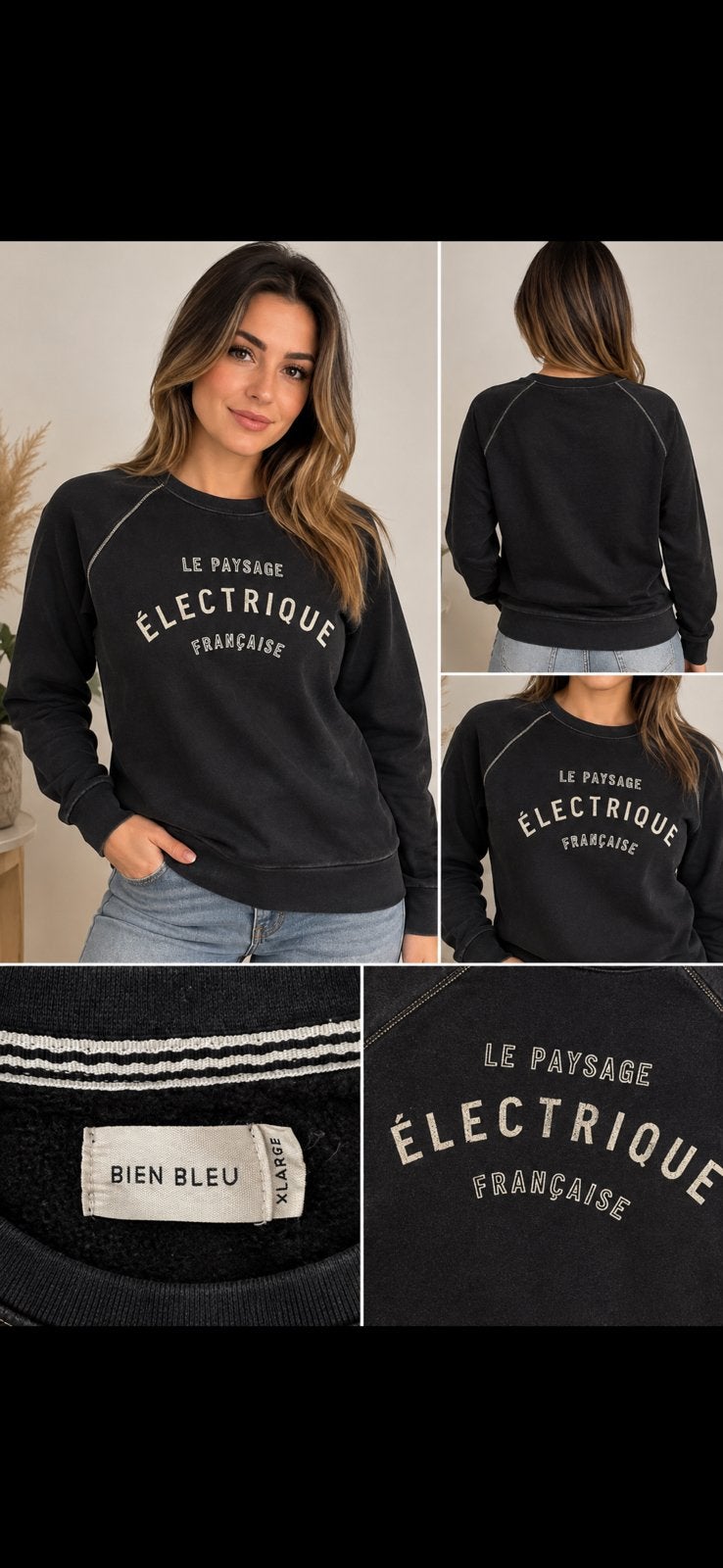 Pull Bien Bleu pour femme — Noir, Envoi, Comme neuf, Taille 46/48 (XL) ou plus grande, Beige