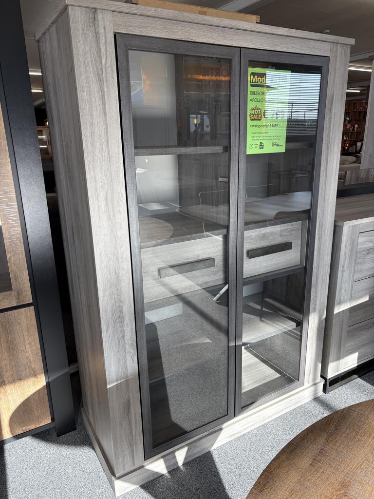 Eetkamer: vitrine + dressoir + keramische tafel!, Ophalen, Nieuw, Industrieel