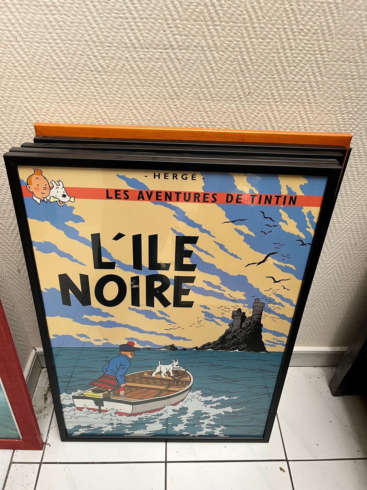Kuifje posters ingekaderd 50x70, Verzamelen, Ophalen, Rechthoekig Staand, Met lijst, Zo goed als nieuw