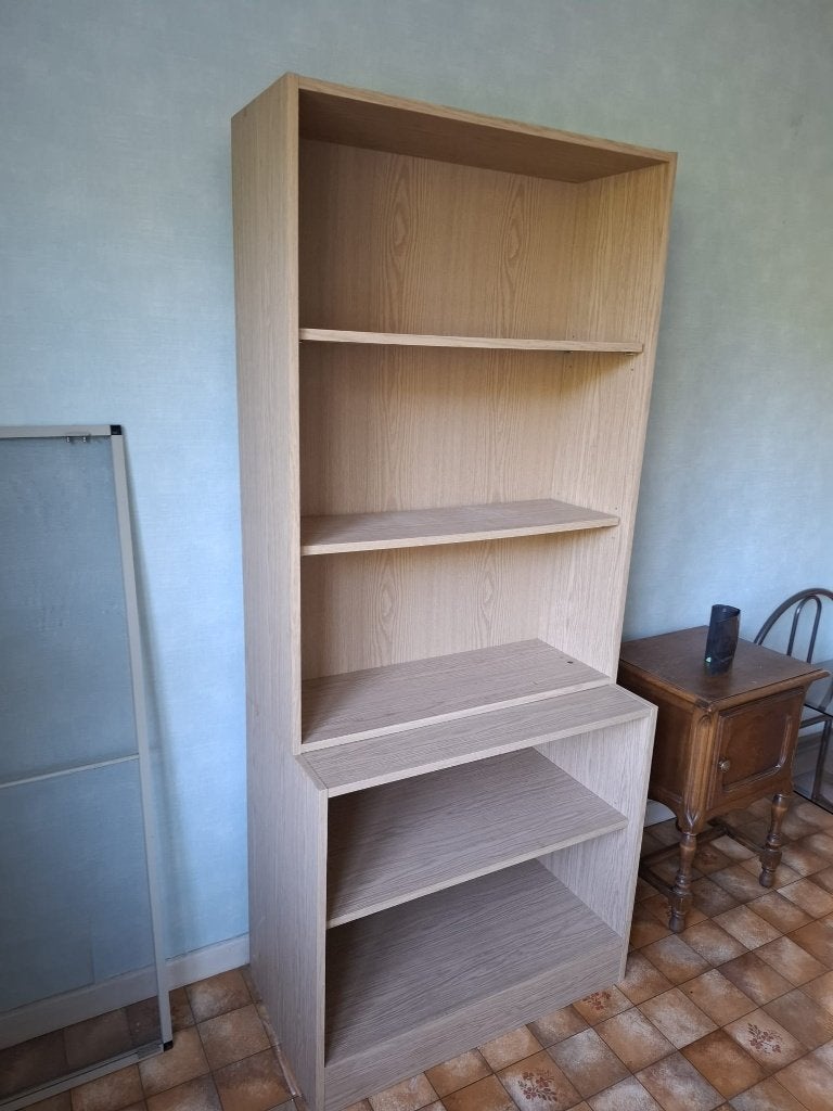 Bibliothèque haute ouverte en bois clair, Maison & Meubles, 25 à 50 cm, Avec tablette(s), Enlèvement, Utilisé