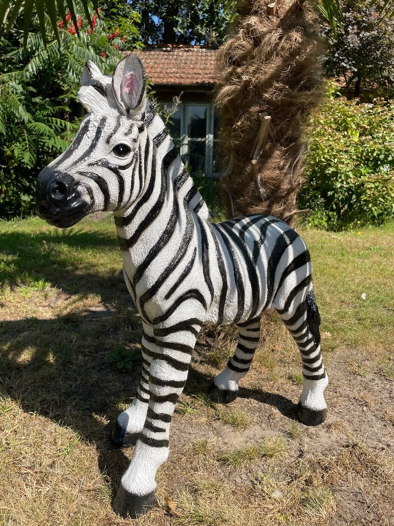 Statue de zèbre, jardin, piscine, étang, salon 70cm, Enlèvement, Neuf, Synthétique, Animal