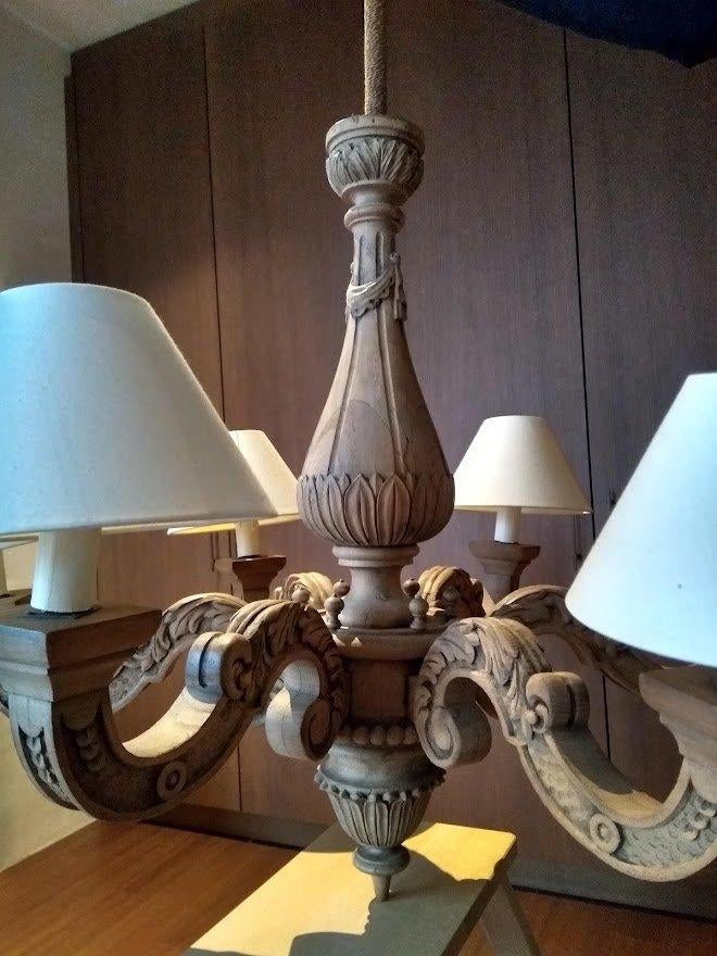 Prachtige antieke houten luster, Antiek en Kunst, Ophalen