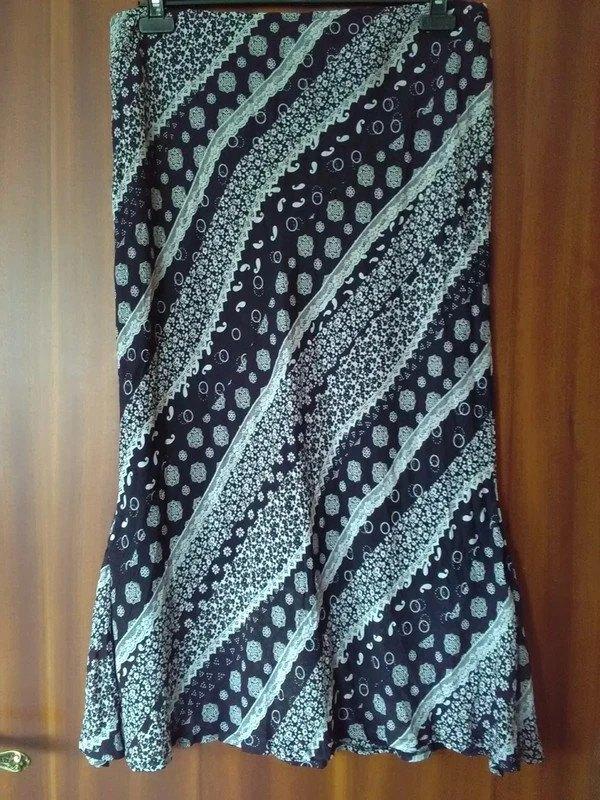 Yjessica C&A zwarte en witte elastische lange rok F/B 46, Zwart, Maat 46/48 (XL) of groter, YESSICA C&A, Ophalen of Verzenden
