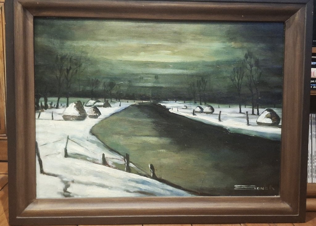 Paul Sonck 1891 - 1975, Ophalen, Doek, Landschap, Olieverf