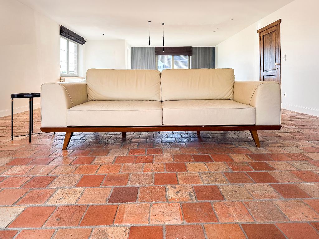 Canapé design en cuir - Une occasion unique, Banc droit, Enlèvement, Utilisé, Bois
