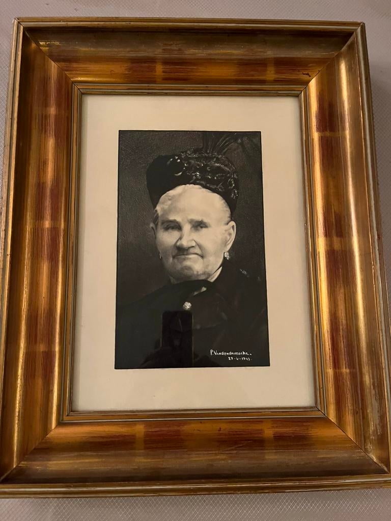 Oude kader met foto., Antiek en Kunst, Ophalen of Verzenden