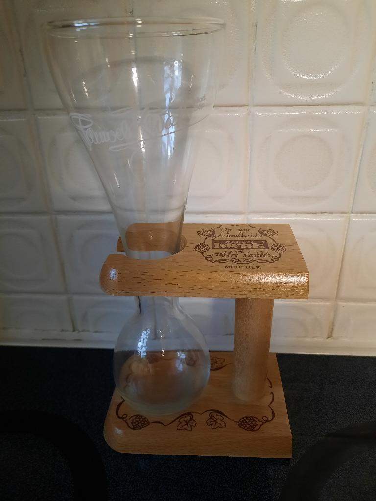 pauwel kwak glas met houten voet nieuw, Ophalen of Verzenden, Nieuw