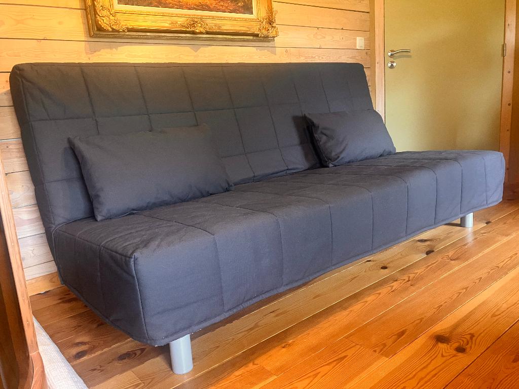 Slaapbank - uitstekende staat - ongebruikt, Ophalen, Zwart, Tweepersoons, 140 cm
