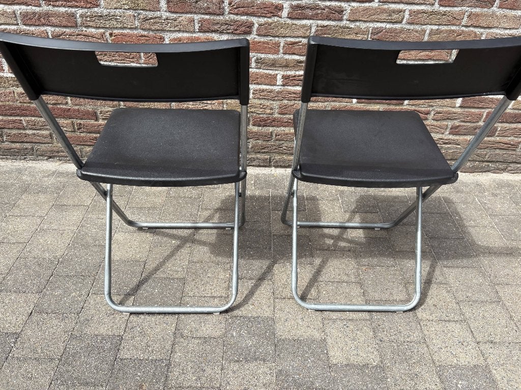 IKEA klapstoelen zwart - set van 2, Ophalen, Kunststof, Gebruikt, Twee