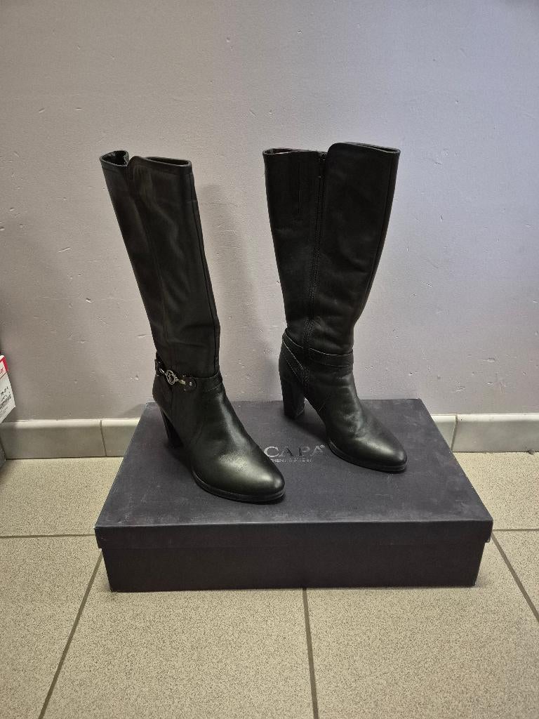SCAPA  Hoge laarzen zwart leer dames maat 40, Ophalen, Hoge laarzen, Scapa, Zwart