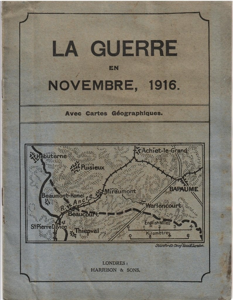 'La Guerre en Novembere, 1916' Cartes Géographiques 14 pp, Ophalen of Verzenden