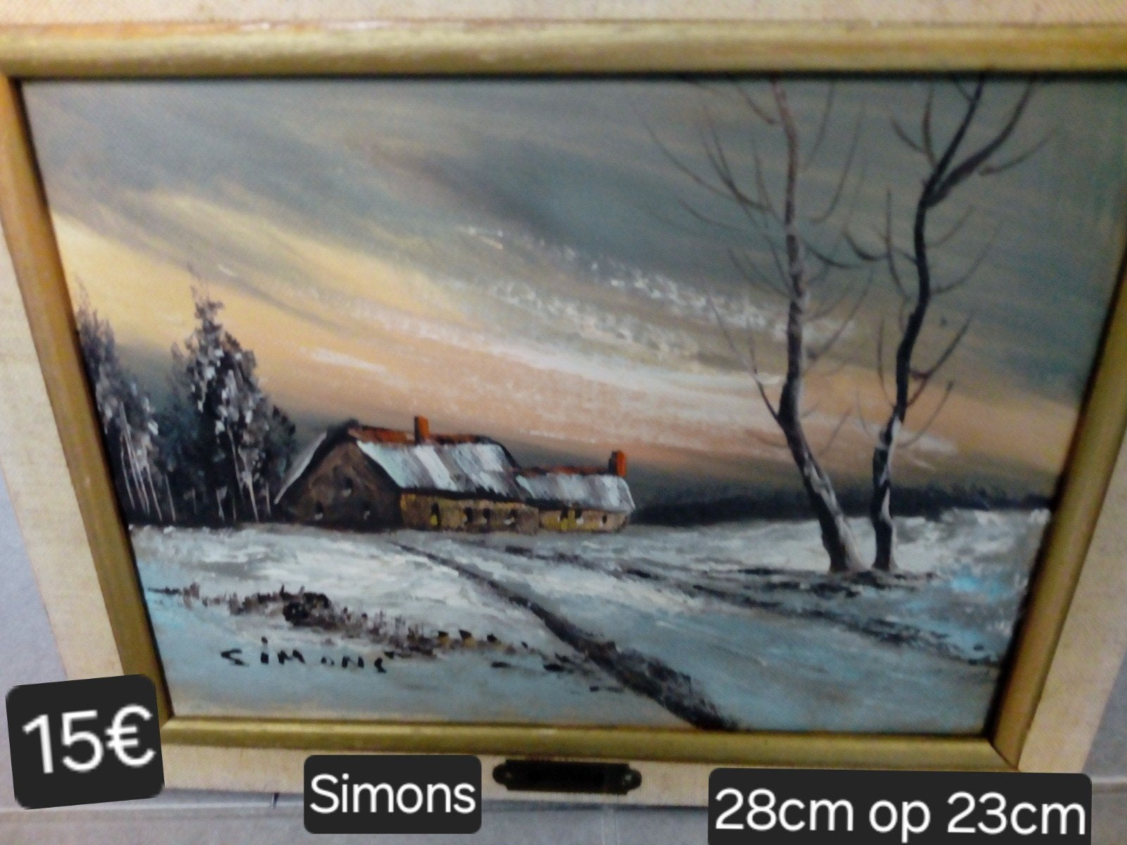 winterlandschap Simons, Antiek en Kunst, Ophalen of Verzenden
