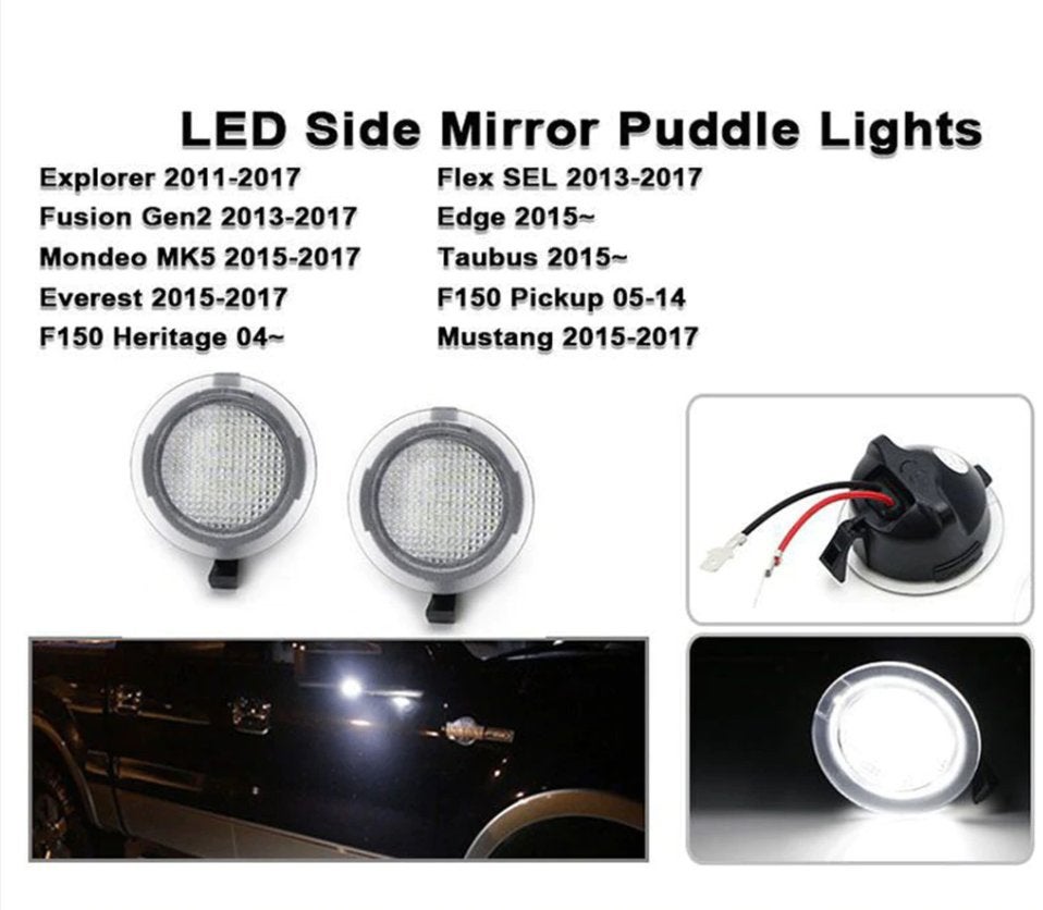 Witte LED-zijspiegel Ford F150 2009-2014 Edge Explorer, Ophalen of Verzenden, Nieuw, Ford