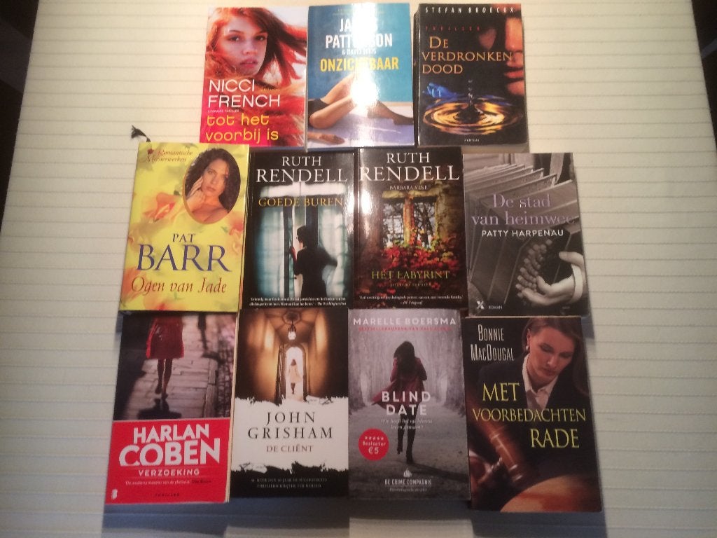 Livres, thrillers, néerlandais (11 pièces), Enlèvement, Utilisé, Diverse auteurs
