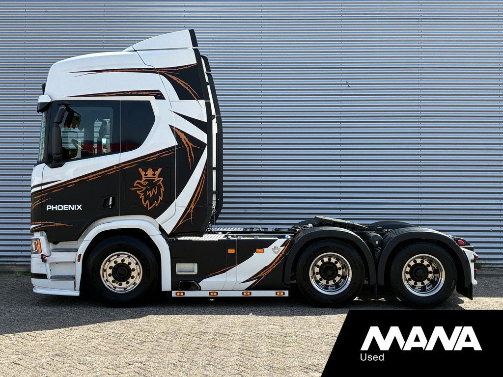 Scania R530 V8 6x2 LL Phoenix SHOWTRUCK // BUFFL opbouw - Li, Auto's, Vrachtwagens, Automaat, Scania, Wit, Leder
