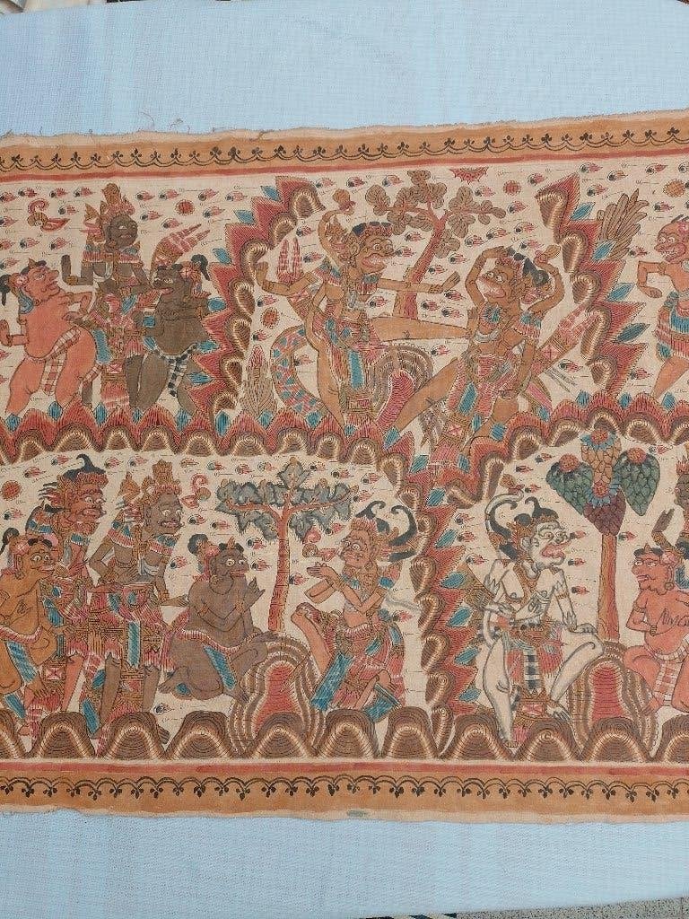 balinese doek (bathiek), Antiquités & Art, Art | Art non-occidental, Enlèvement ou Envoi, Décoration murale