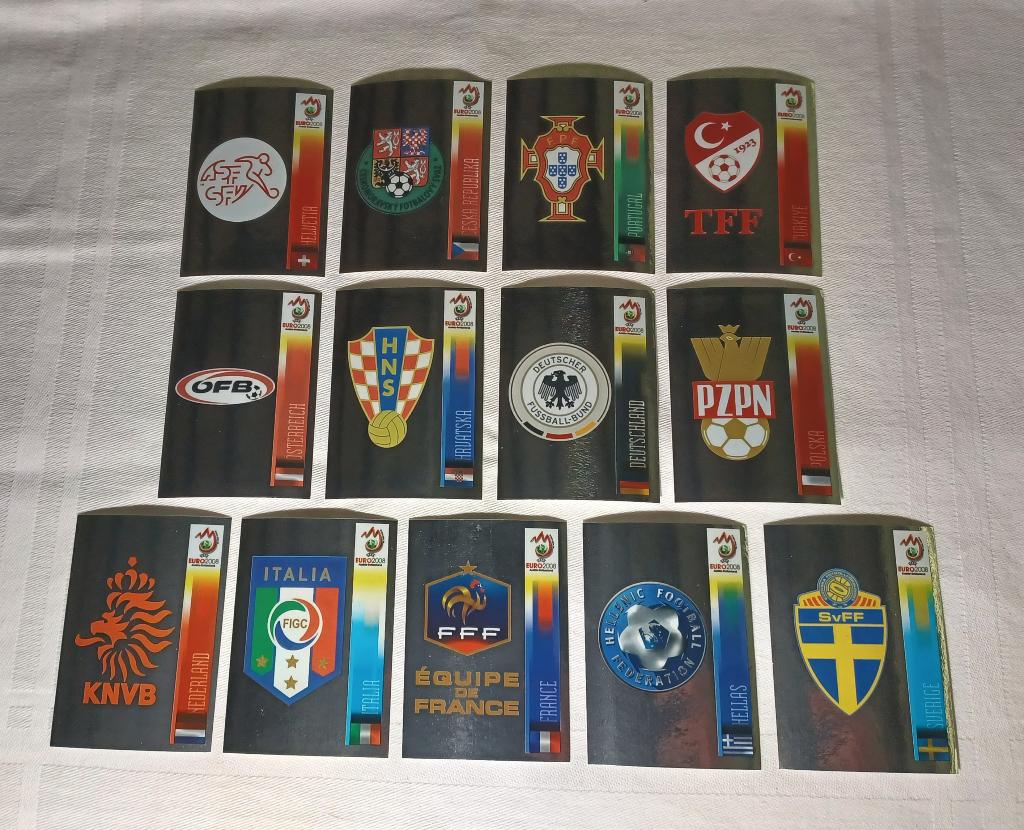 Autocollants Panini Euro 2008 (emblèmes), Enlèvement ou Envoi, Comme neuf, Plusieurs autocollants