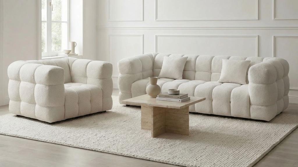 Neuf & -25% Promotion Sublime Ensemble Élégance Beige claire, Neuf, 100 à 125 cm, 250 à 300 cm, Enlèvement ou Envoi