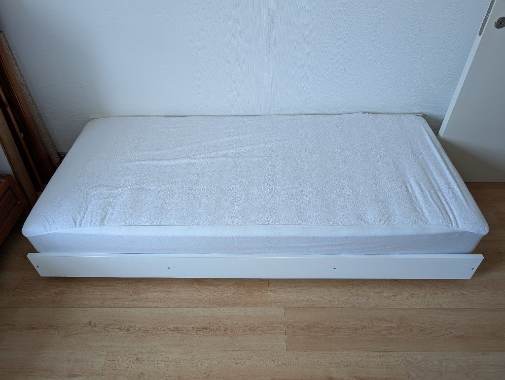flaxa bed Ikea wit, Huis en Inrichting, Slaapkamer | Bedden, Ophalen, Gebruikt, 90 cm, Eenpersoons