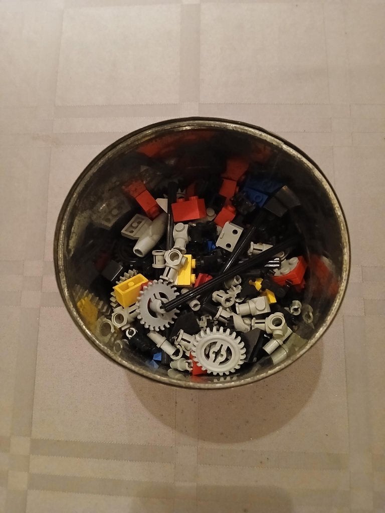 Drie metalen dozen met losse stukjes Lego, Ophalen, Gebruikt, Lego, Technic