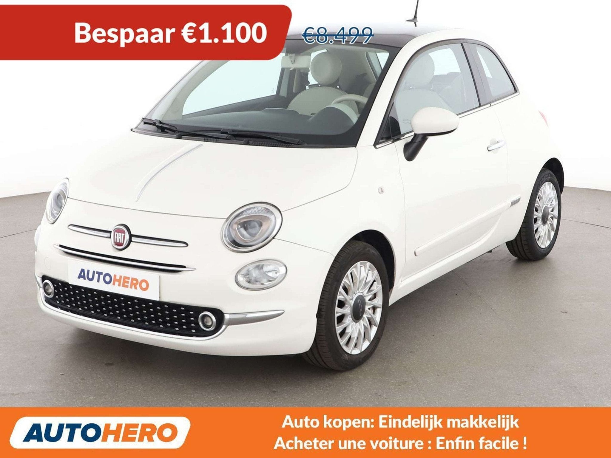 Fiat 500 1.2 Lounge (bj 2015), Auto's, Voorwielaandrijving, 4 zetels, Stof, Gebruikt