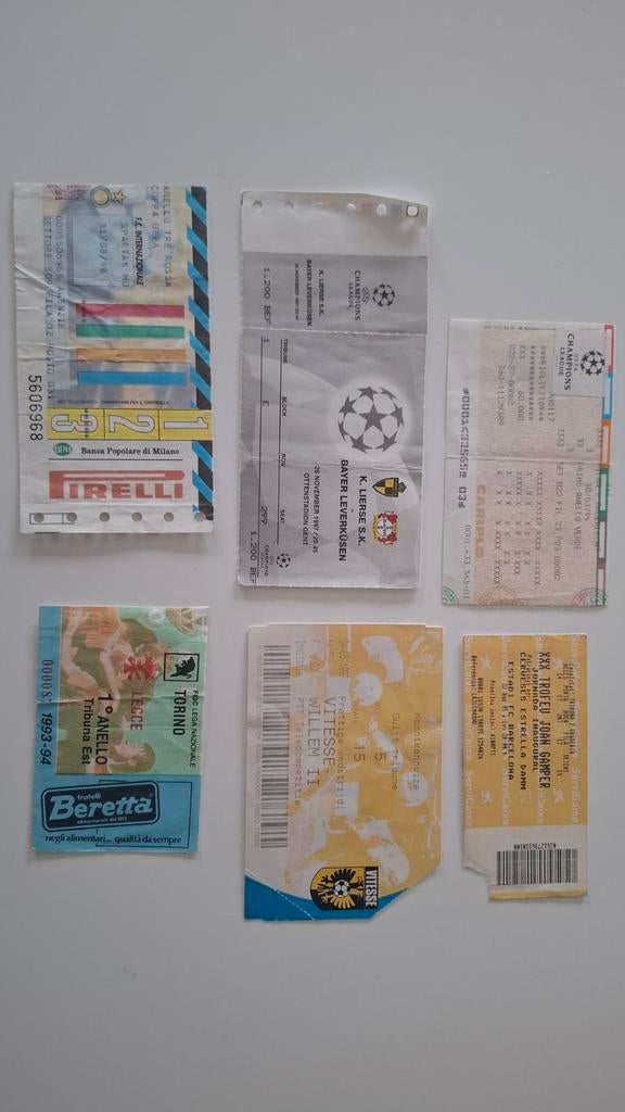 Voetbaltickets allerlei