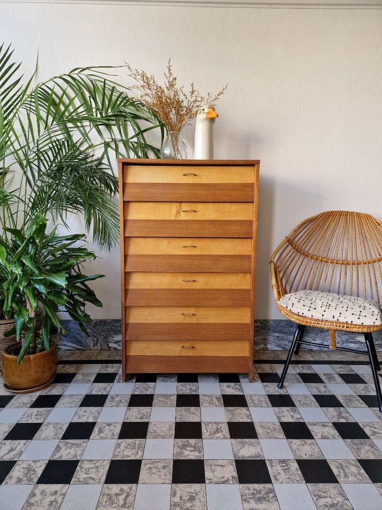 Vintage midcentury schoenenkast | klepkast | kast, Ophalen, Gebruikt, Vintage midcentury