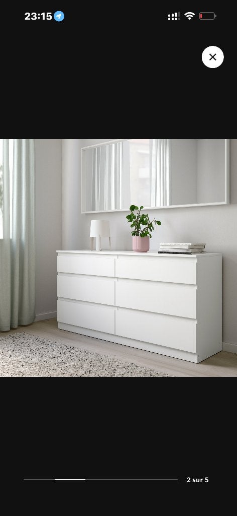 Commodes IKEA, Maison & Meubles, 25 à 50 cm, Commode KULLEN, 5 tiroirs ou plus, Moins de 100 cm
