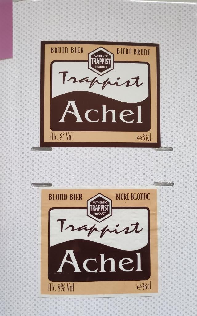 4 étiquettes bière Trappiste Achel, Enlèvement ou Envoi