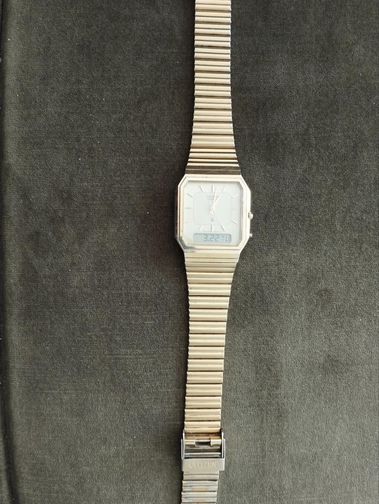 Citizen quartz vintage horloge, in zeer goede staat, Staal, Staal, Ophalen of Verzenden, Zo goed als nieuw