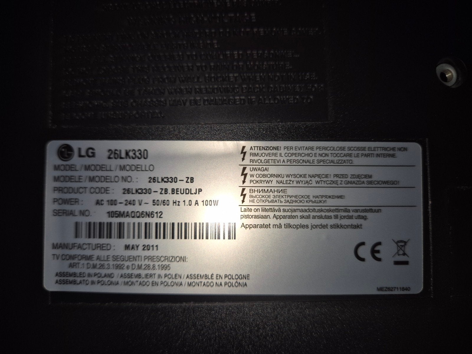 LG TV 26 inch, TV, Hi-fi & Vidéo, Enlèvement, LG