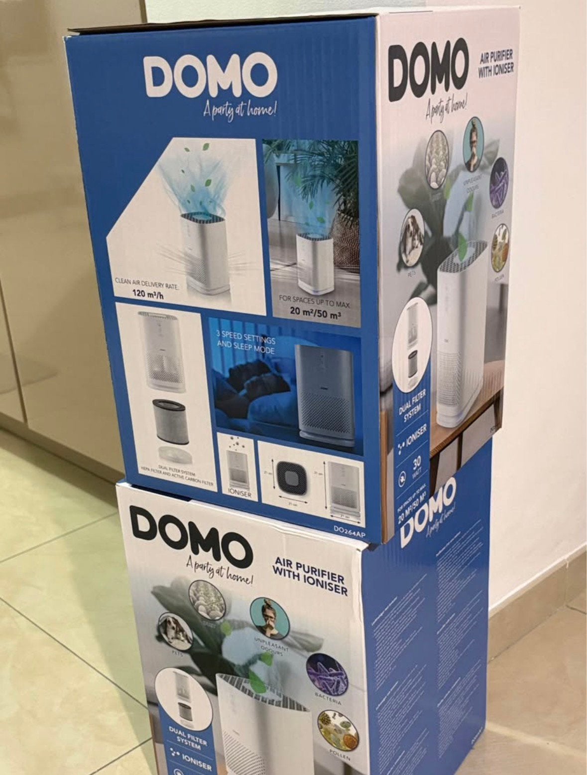 2 Purificateurs d'air DOMO DO264AP +boîte d’origine, Enlèvement, Comme neuf