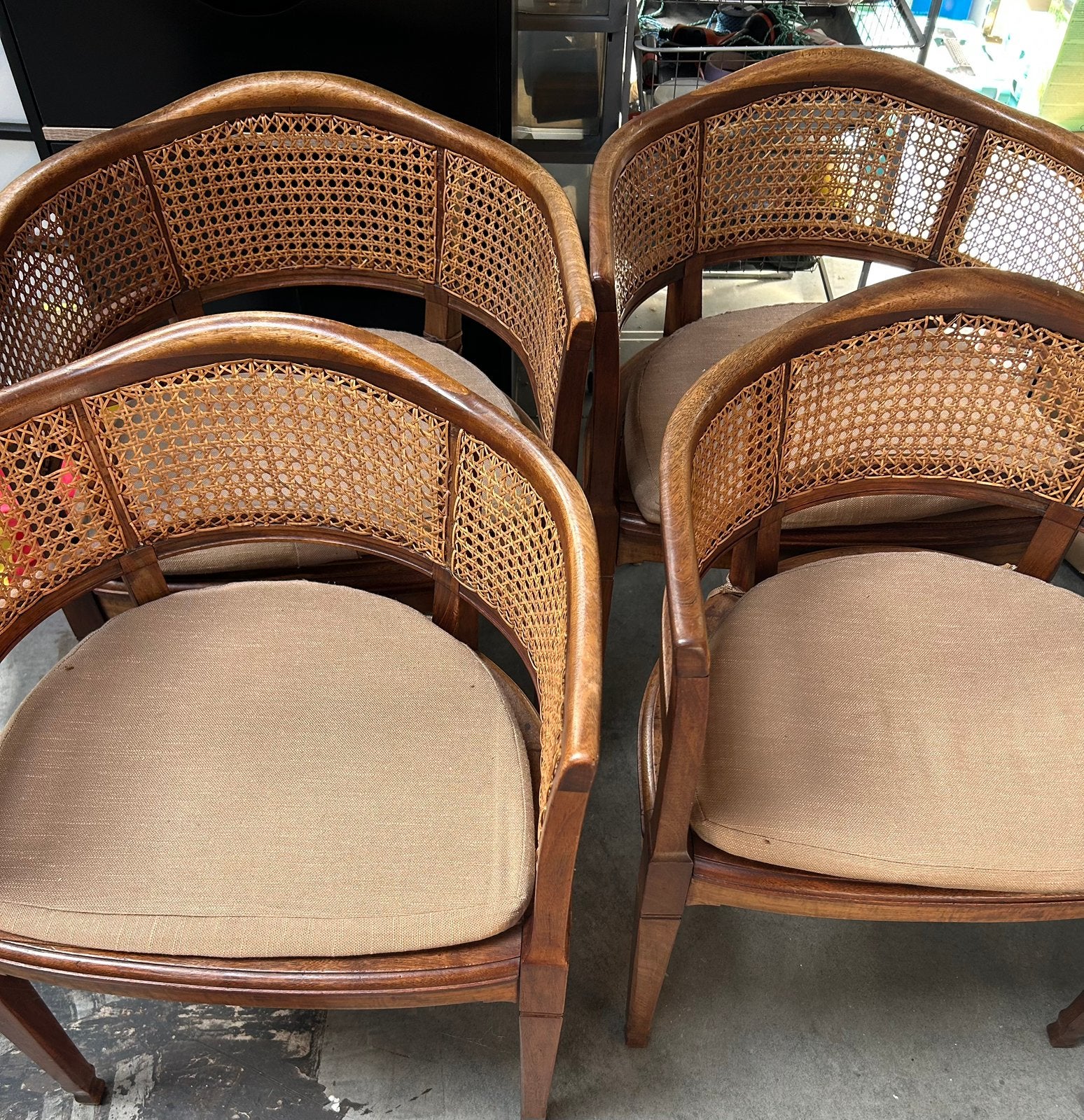 4 retro stoelen bieden, Antiek en Kunst, Ophalen