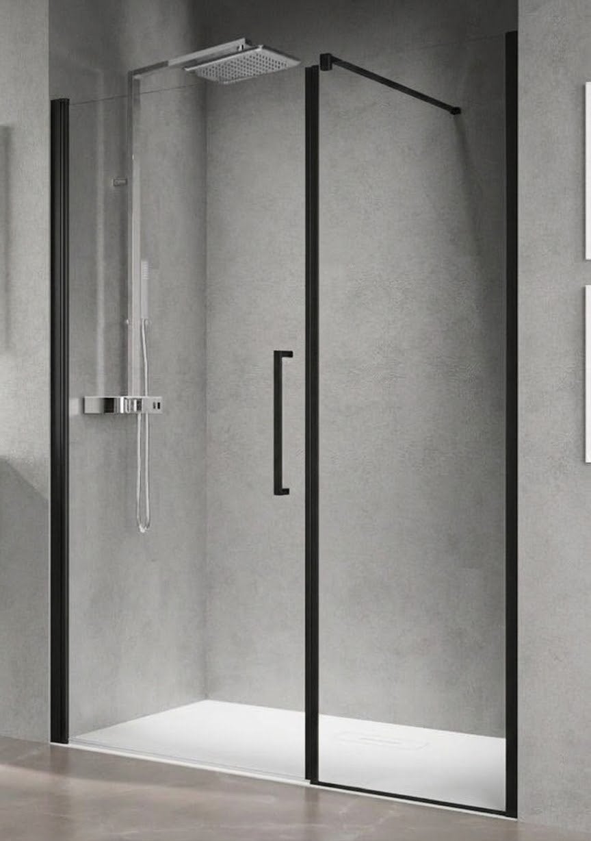 porte et mur de douche noir mat Novellini young plus GFL 107, Enlèvement, Neuf, Verre, Douche