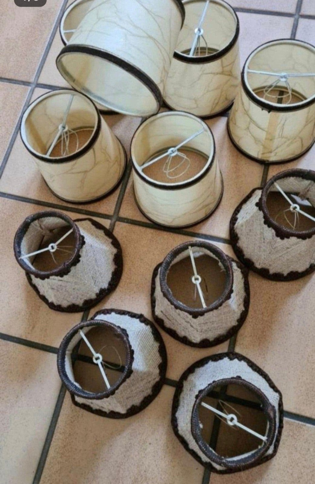 11 OUDE LAMPEKAPJES IN PERFECTE STAAT., Antiek en Kunst, Antiek | Verlichting, Ophalen