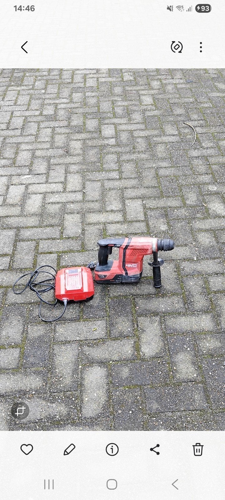 Hilti breekhamer en bor te 60a36, Ophalen