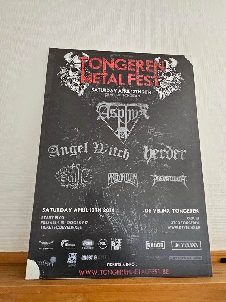 Affiche voor de allereerste editie van het Tongeren Metal Fe, Verzamelen, Ophalen of Verzenden