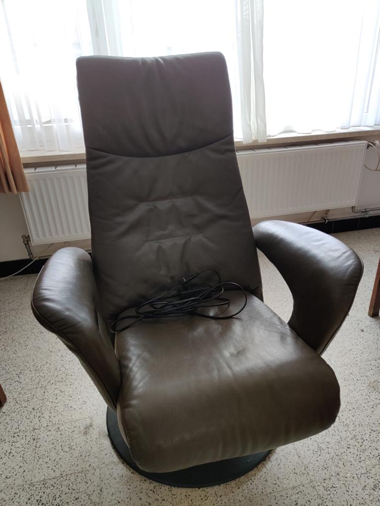 Relax zetel leer, Huis en Inrichting, Fauteuils, Ophalen, Leer