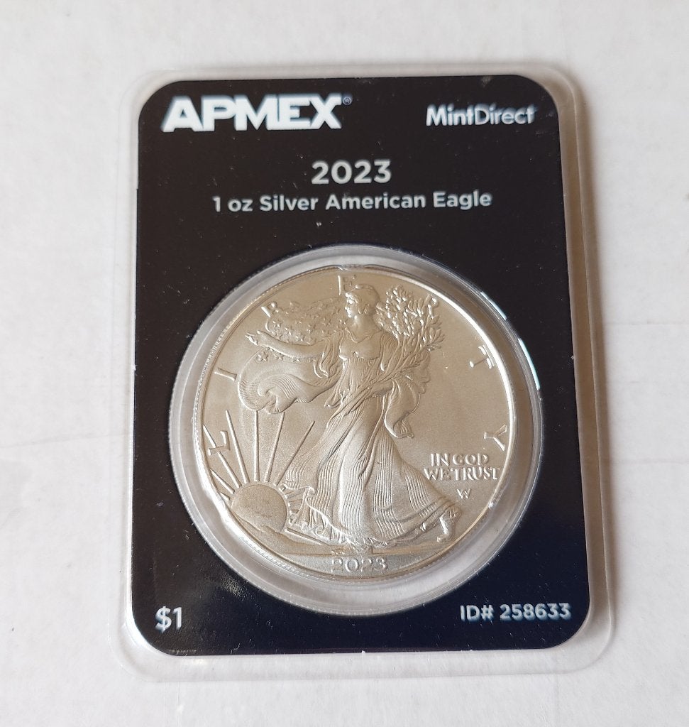 1 oz American Eagle 2023 Zilveren Munt APMEX verpakking, Envoi, Amérique du Nord, Monnaie en vrac, Argent