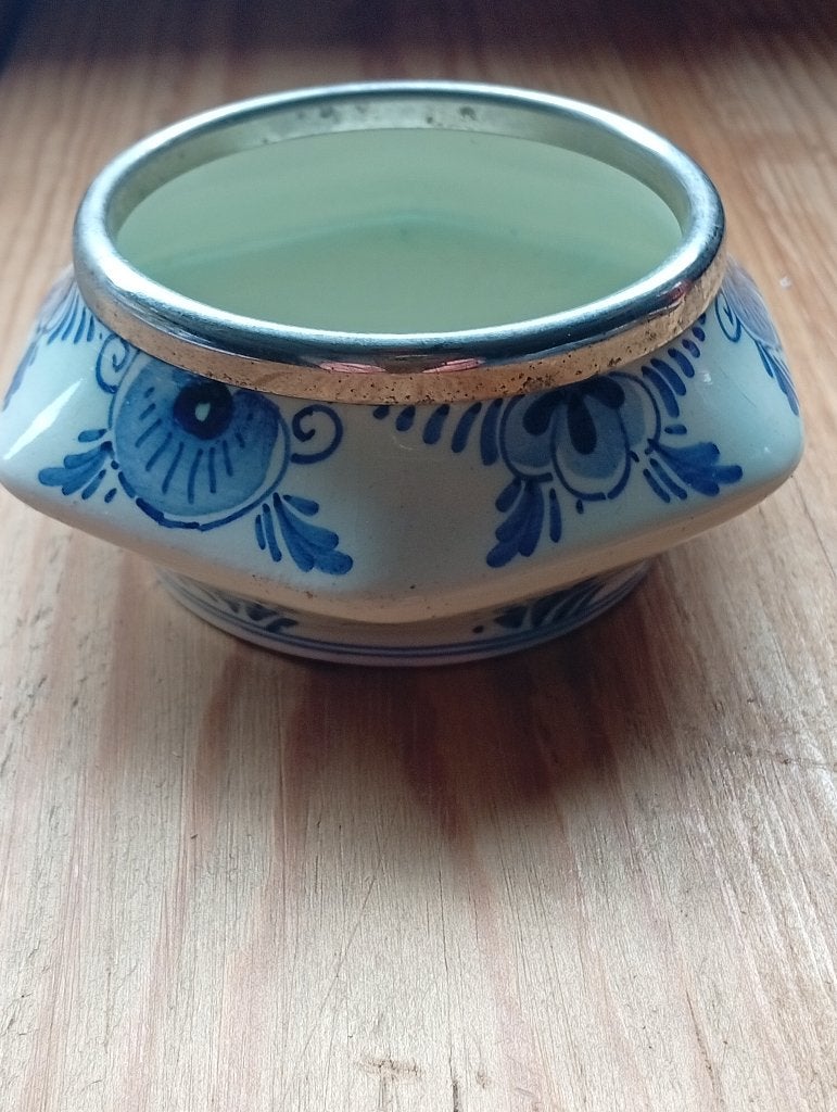 Oud klein zeshoekig Delfts aardewerk ramekin, Ophalen of Verzenden