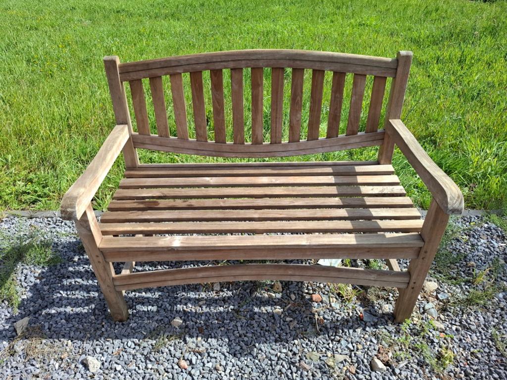 Tuinbank teak, Tuin en Terras, Tuinbanken, Ophalen, Zo goed als nieuw, Teakhout