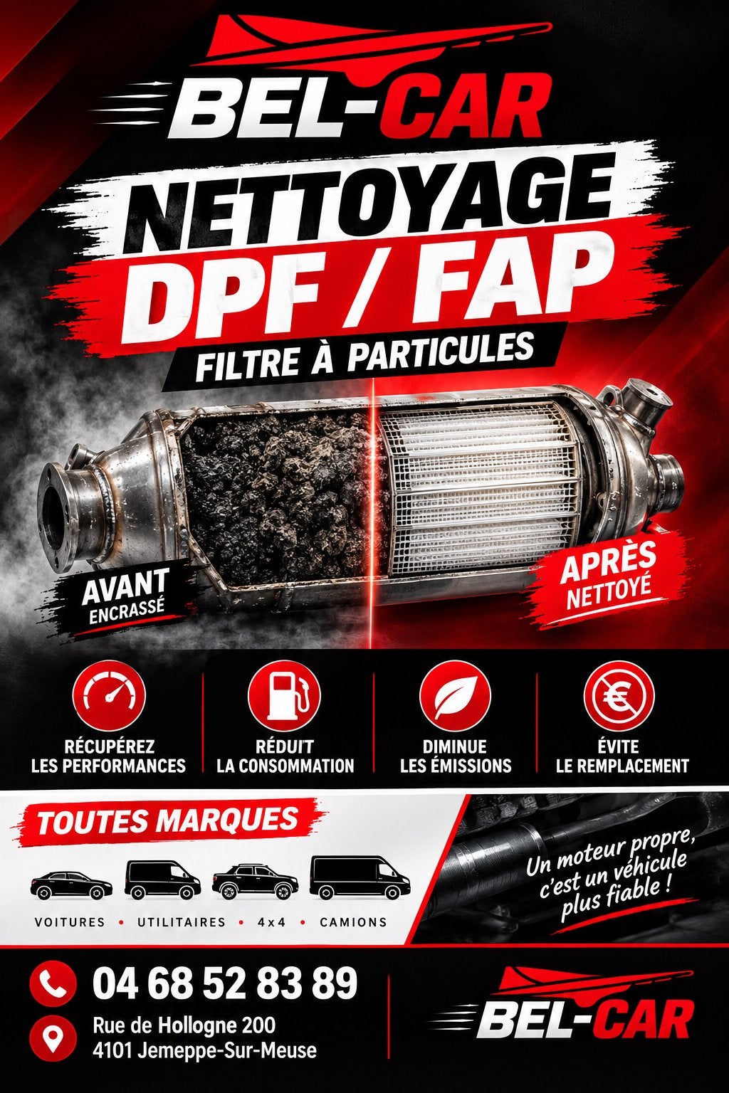 Nettoyage filtre à particules, Enlèvement